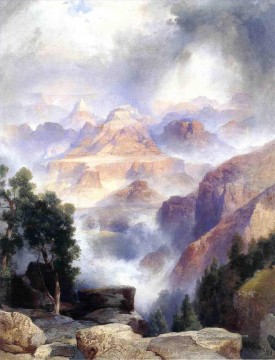 Ein Showrey Day Grand Canyon Rocky Berge Schule Thomas Moran Ölgemälde